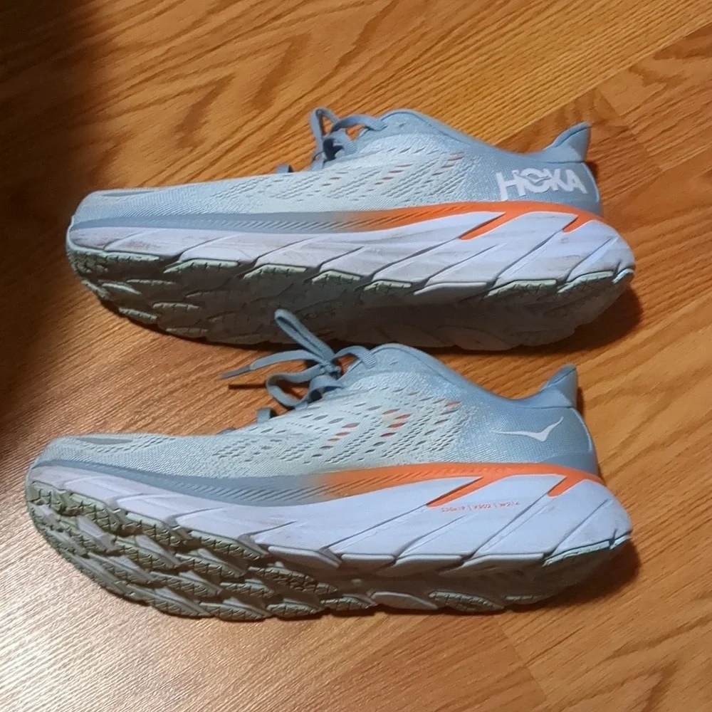 Hoka One One Clifton 8 Blue Fog Plein Air Running Shoe Women’s Size 10 D - Picture 4 of 14